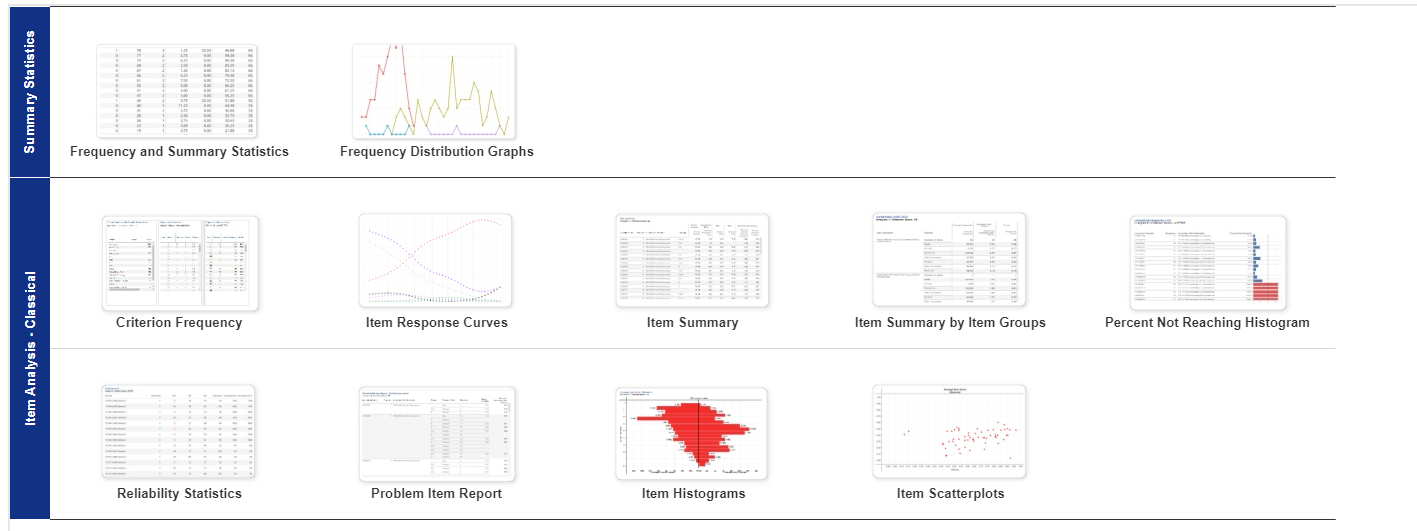 Landing Page analysis type sections